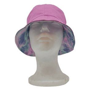 (Small) Reversible / Bucket / Sun / Hat / Cap Womens Beach Printed & Pink